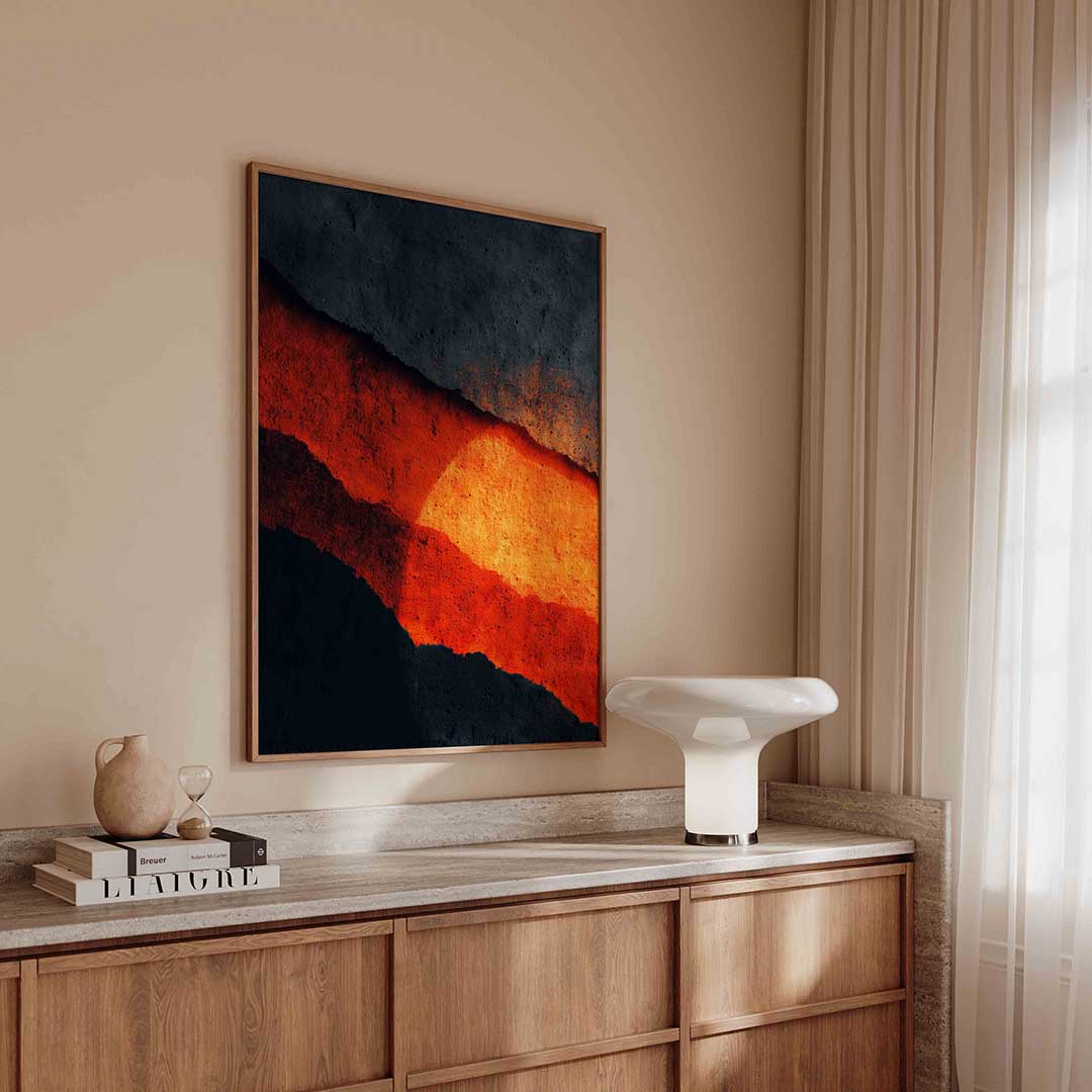 Abstracte zonsondergang – abstracte poster in staand formaat