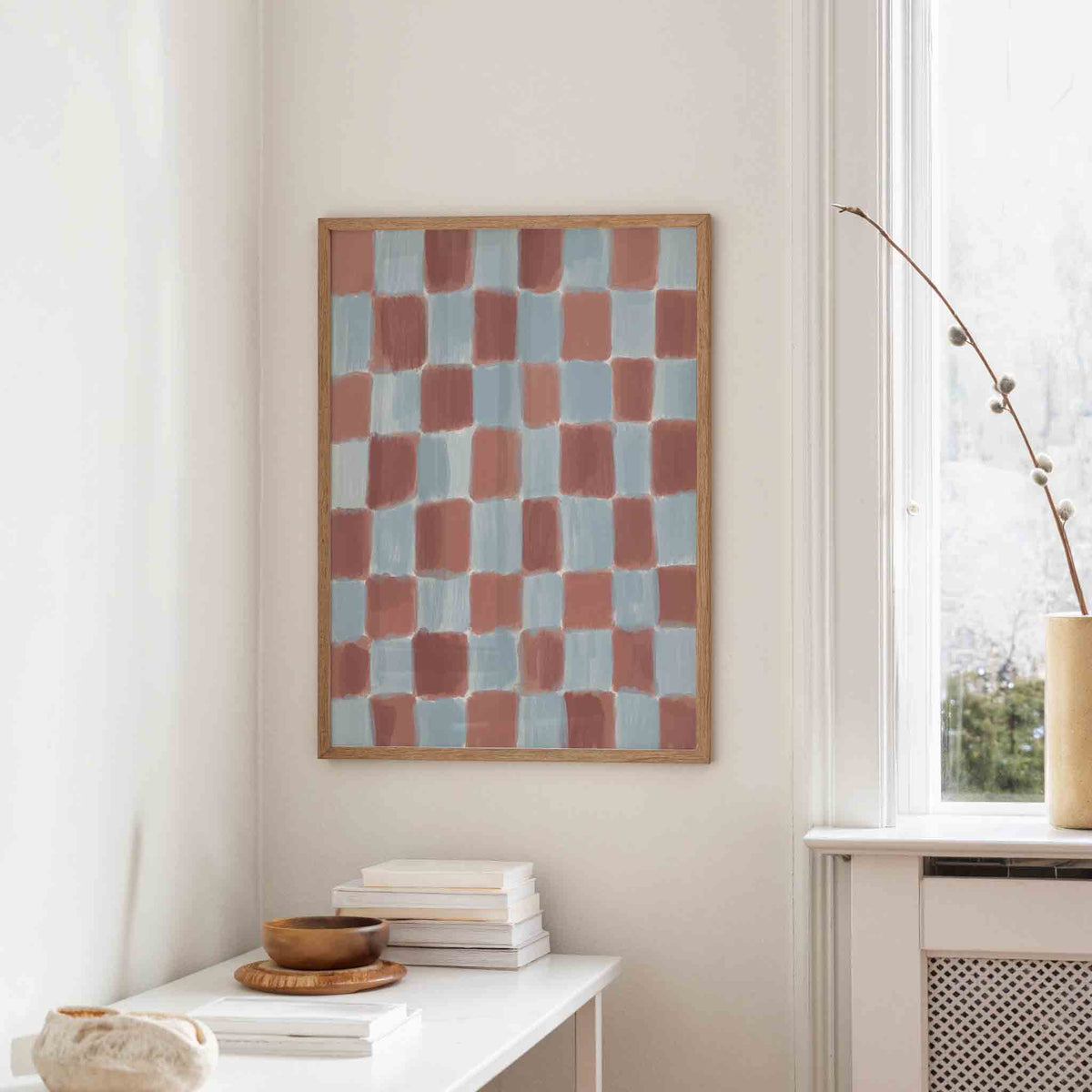Geruite patroon – staande design wanddecoratie van WallArtistic