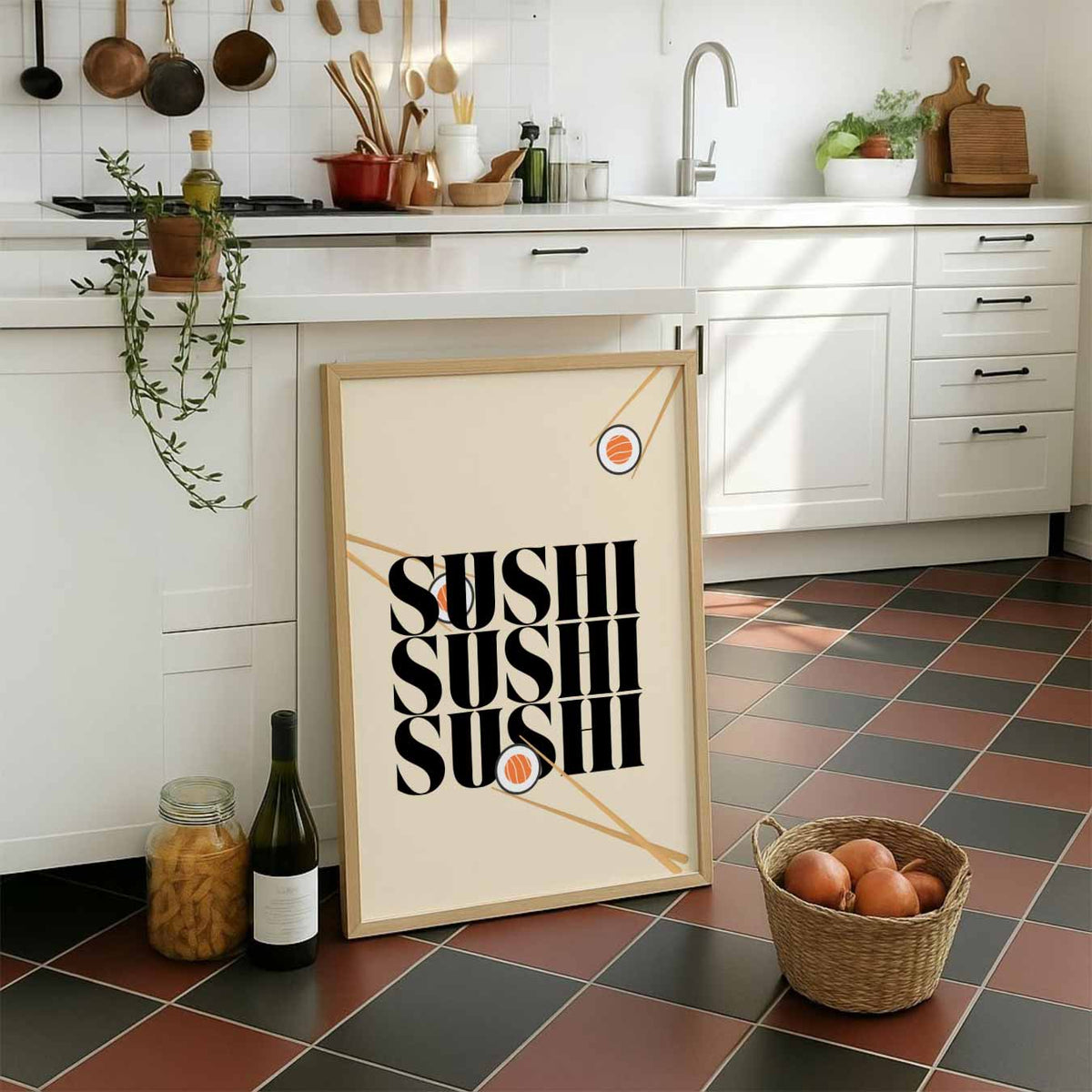 Sushi Liefhebbers – staande muurposter voor keuken of eethoek