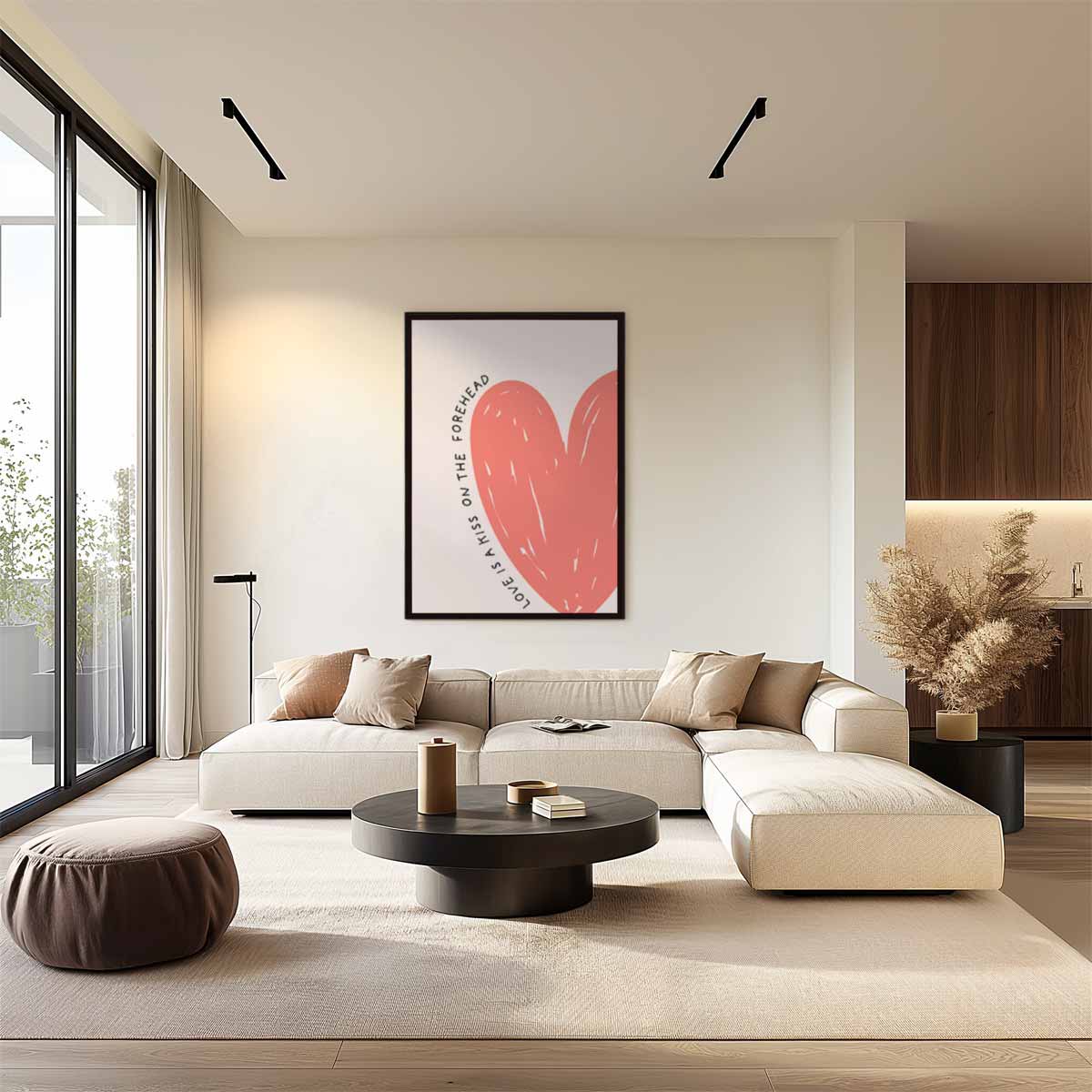Voorhoofd Kus Liefde Kunst – canvas wanddecoratie in portret formaat