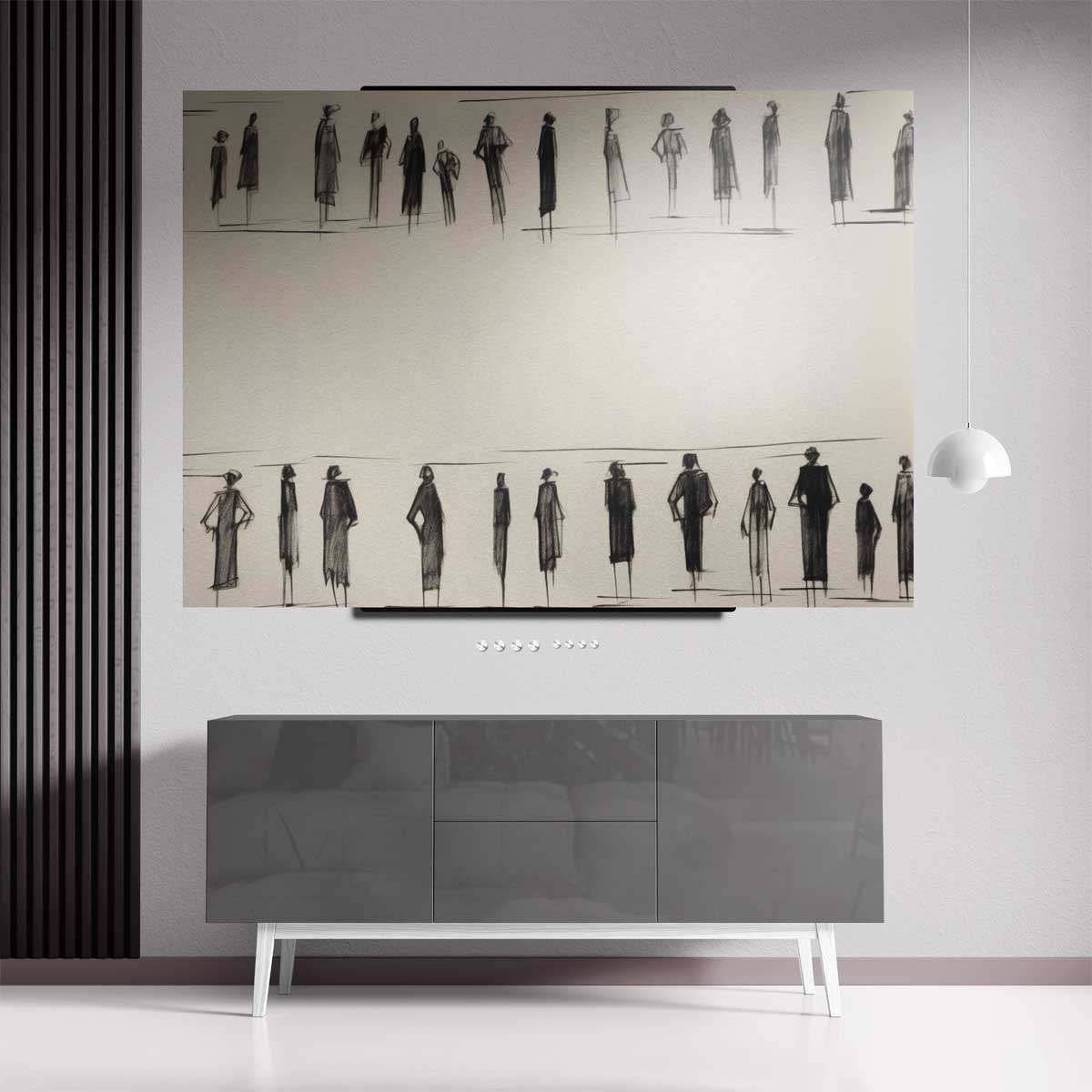 Lijnen van Menselijke Expressie – dibond kunstwerk als wanddecoratie