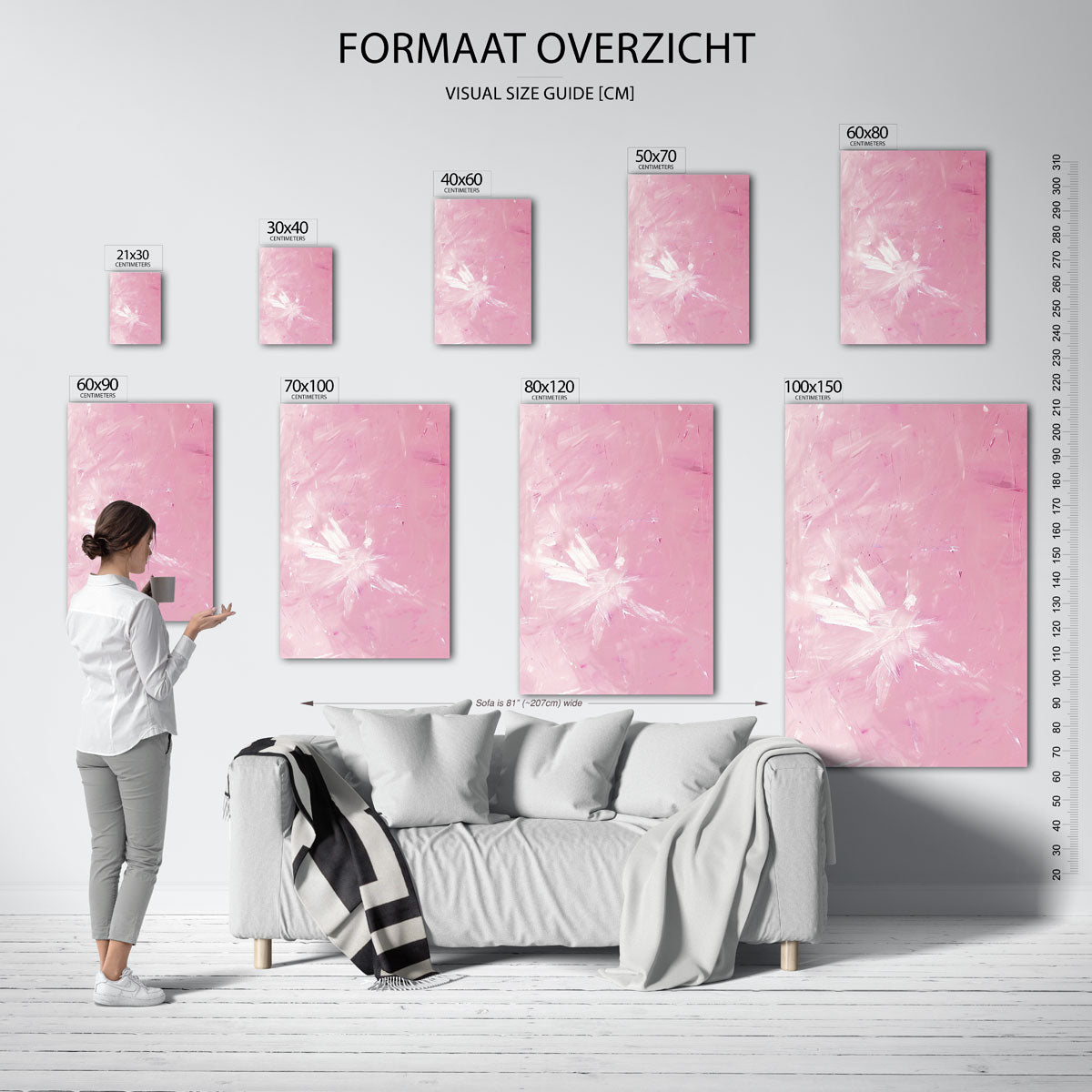 Roze abstracte – staande muurposter met kleurrijke abstracte vormen