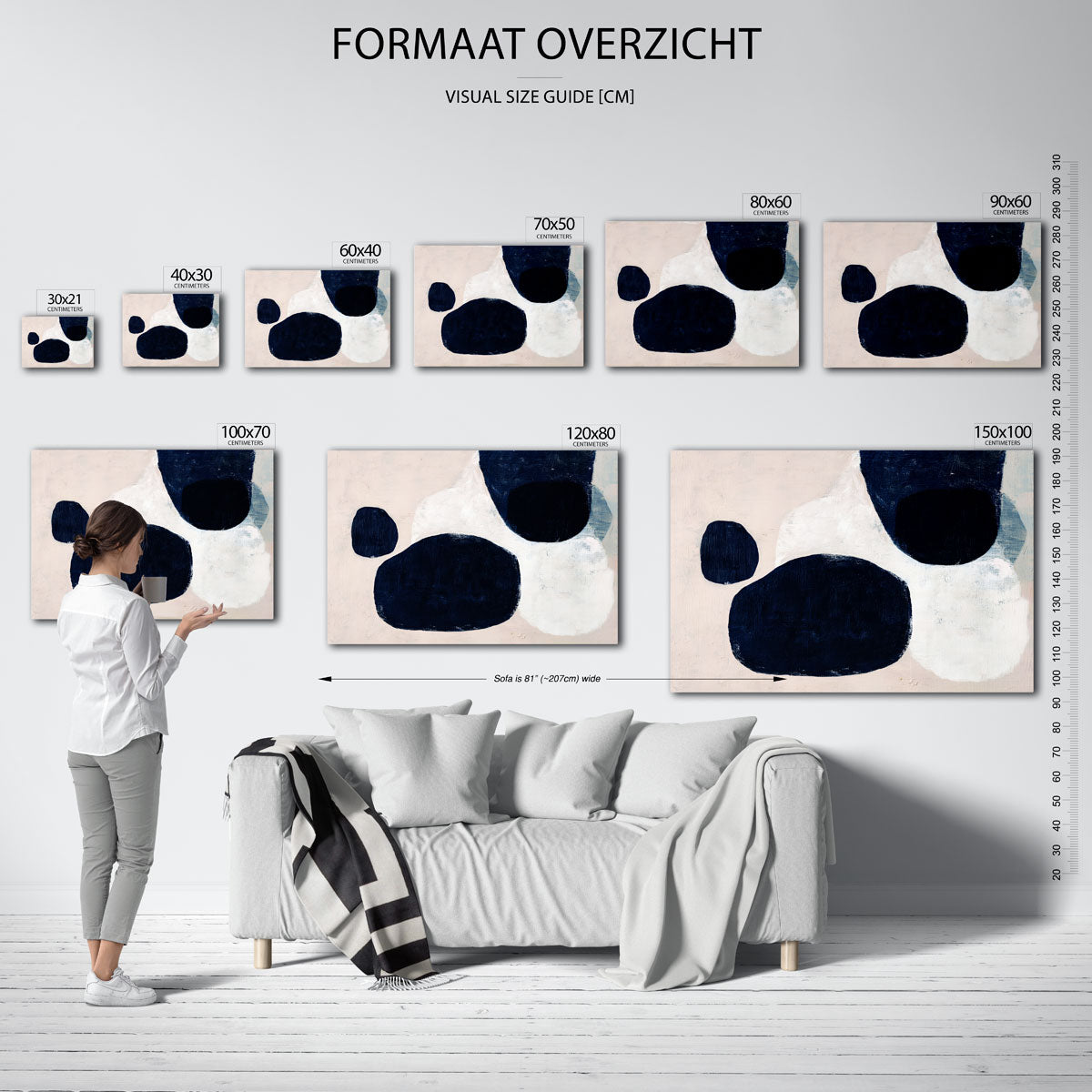 Abstracte vormen – liggende muurposter met abstracte vormen