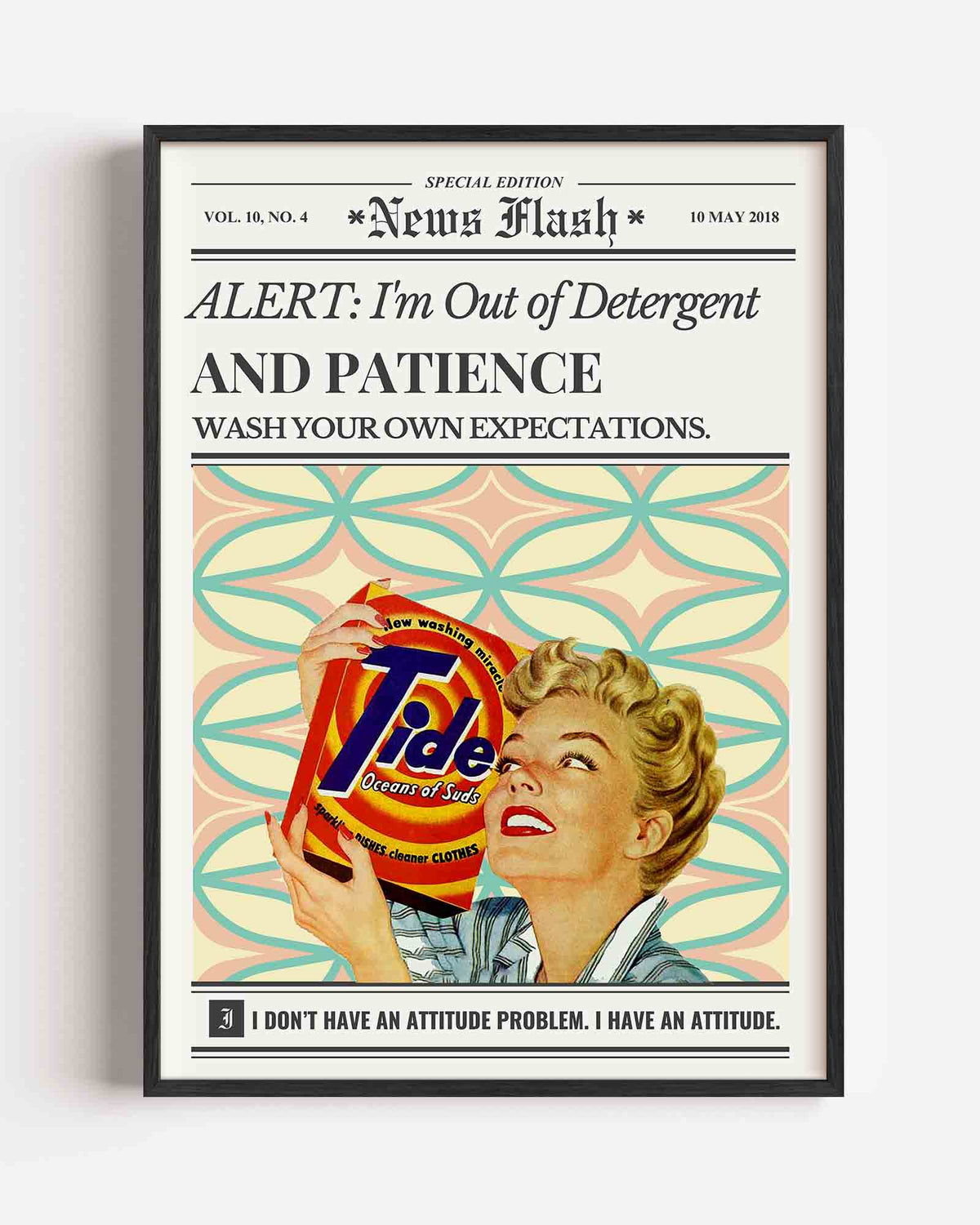 Retro wasmiddel advertentie – Pop Art portret poster als wanddecoratie
