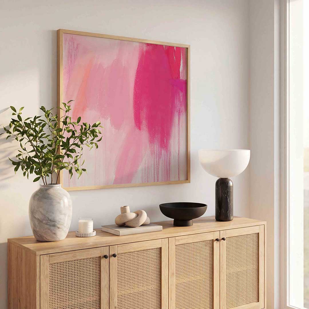 Roze tinten – kleurrijke poster in vierkant formaat