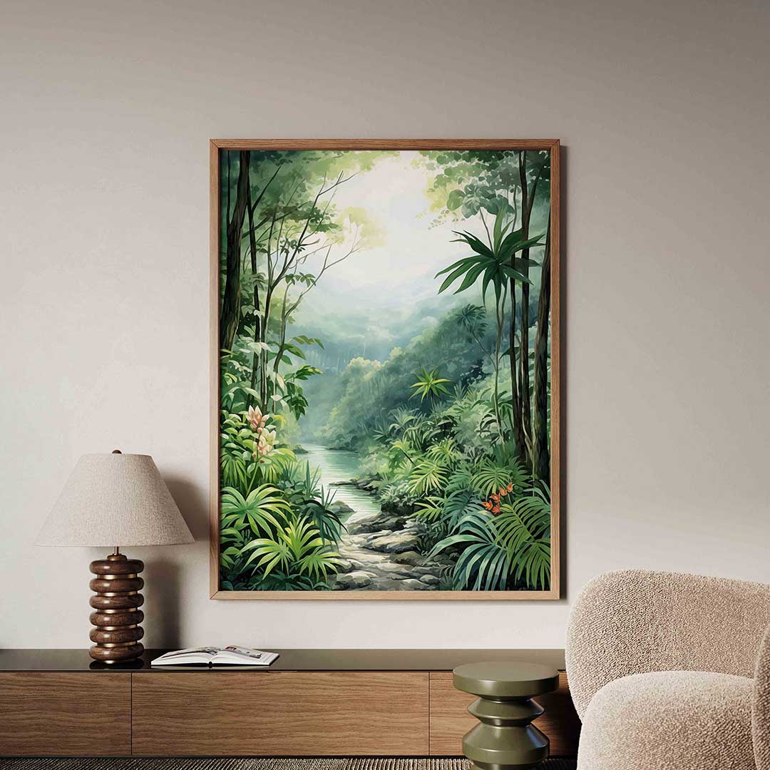 Weelderige jungle – tropische jungle poster in staand formaat