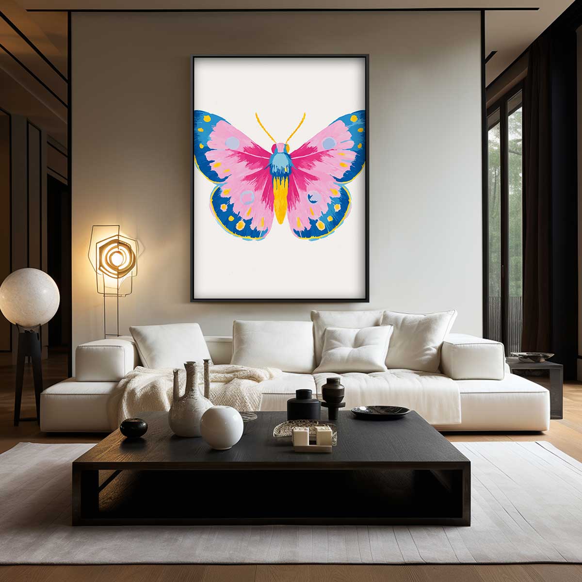 Kleurrijke Vlinderexpressie – staand kunstwerk voor modern interieur