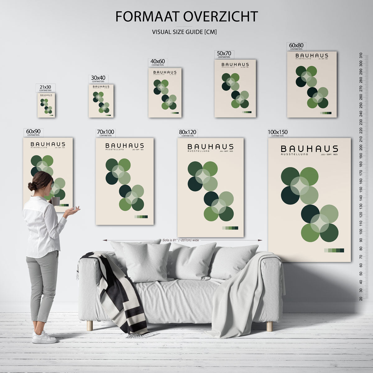 Cirkelvormen en vlakken – geometrische poster in Bauhaus-stijl van WallArtistic
