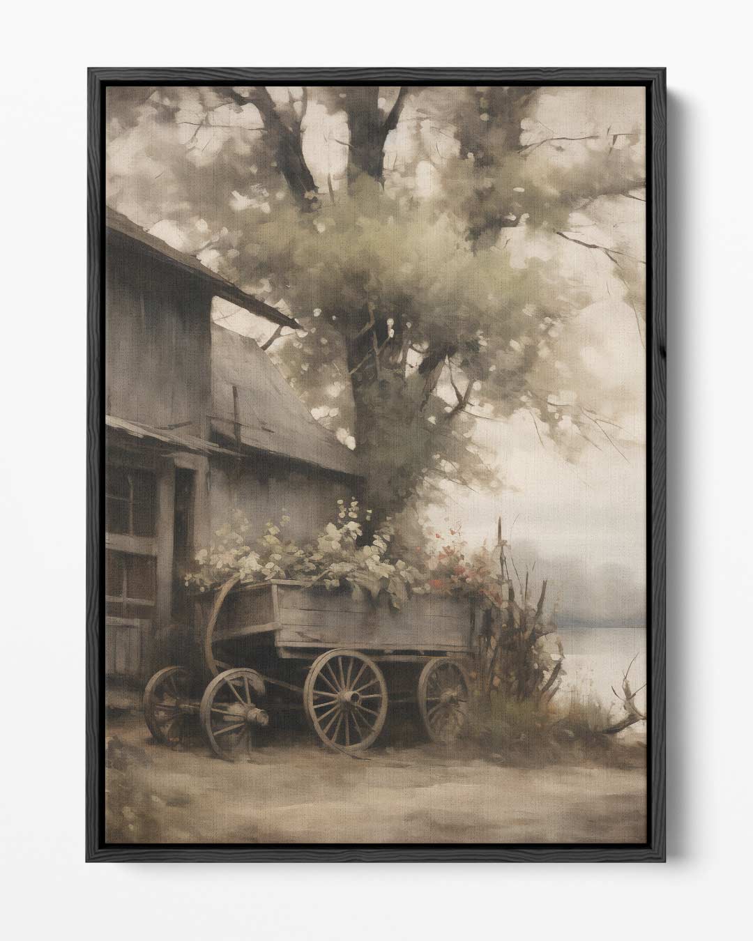 De Rustieke Bloemenkar – portret kunstwerk als wanddecoratie