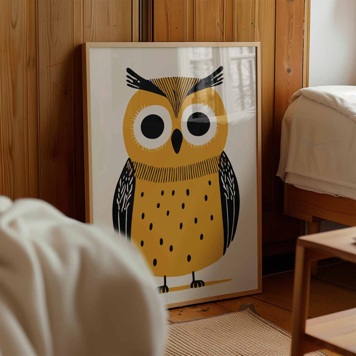 Schattige Uil – kinderposter in staand formaat