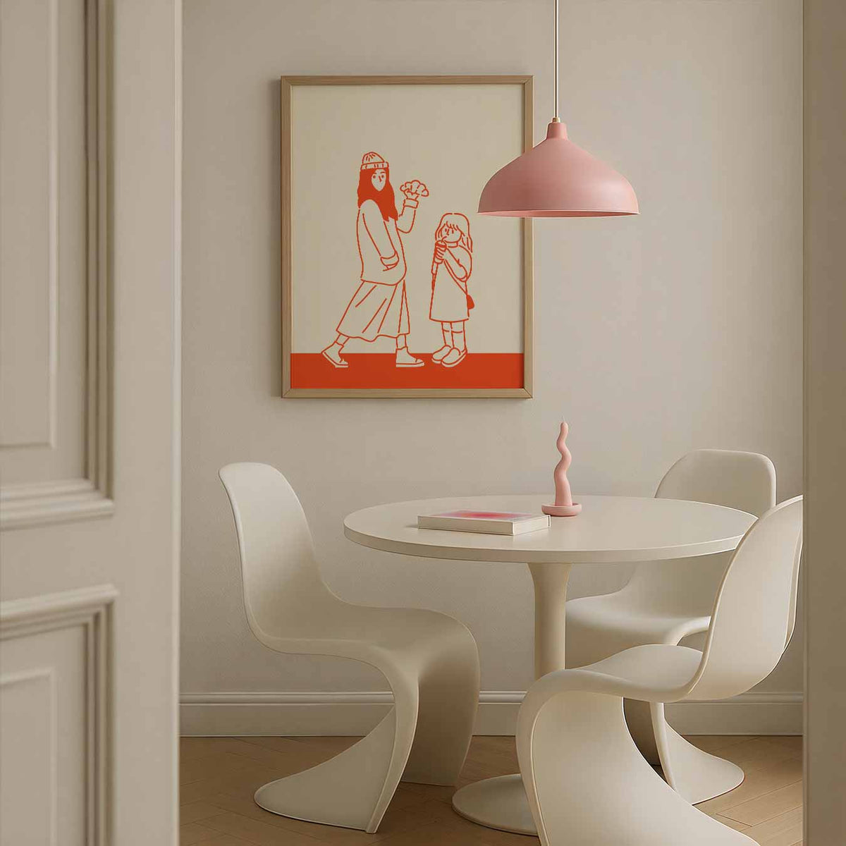 Vrolijke Wandeling Illustratie – zomerse poster in staand formaat