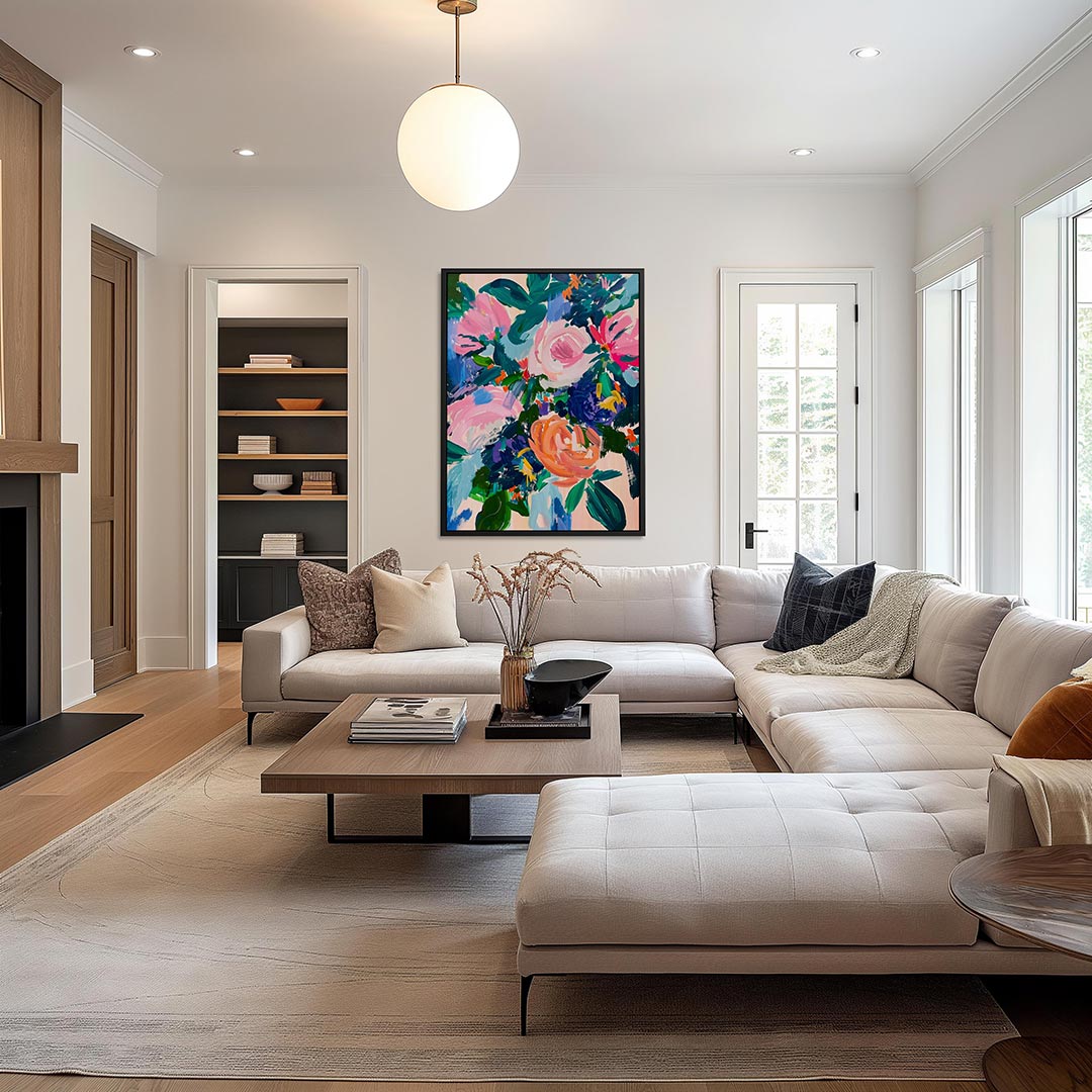 Kleurrijke bloemenpracht – decoratief kunstwerk voor aan de muur