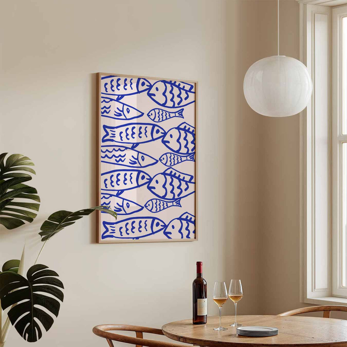 Vispatroon Kunstposter – keukenposter in staand formaat