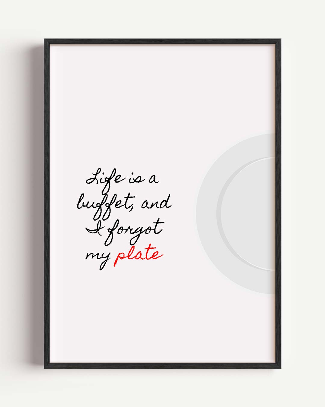 Leven is een Buffet – keuken portret poster als wanddecoratie