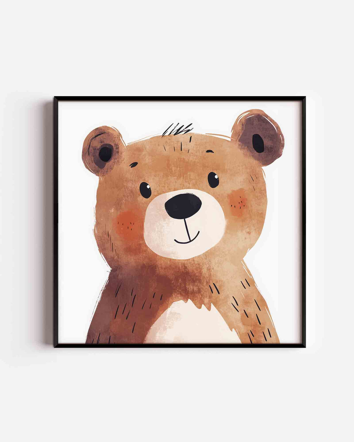 Schattige beer – vierkante kinderposter als wanddecoratie