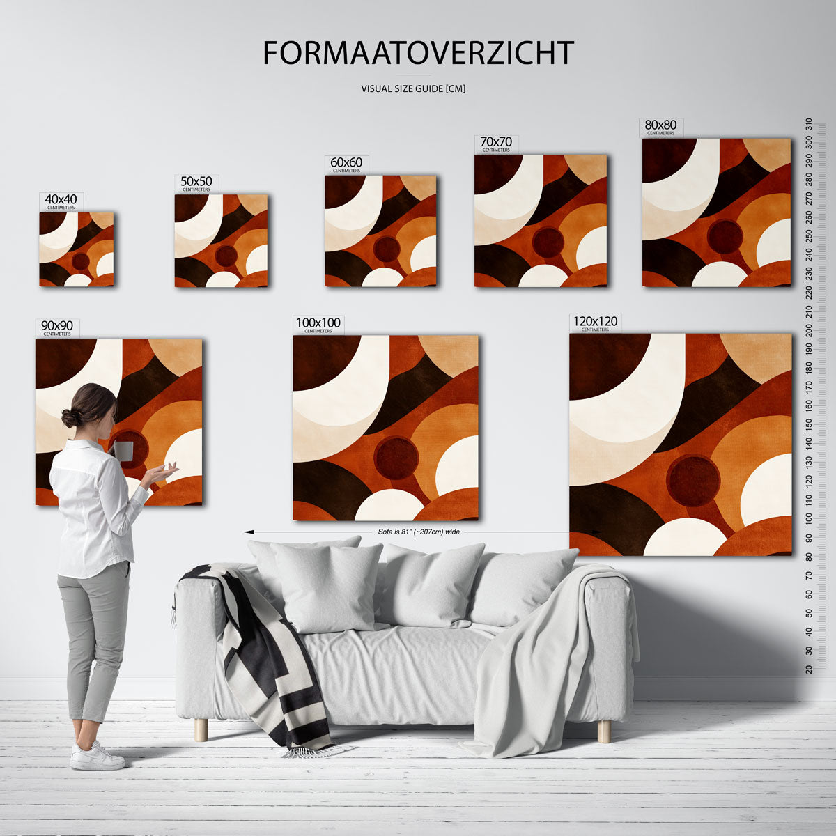 Abstracte vormen – vierkante muurposter met abstracte vormen
