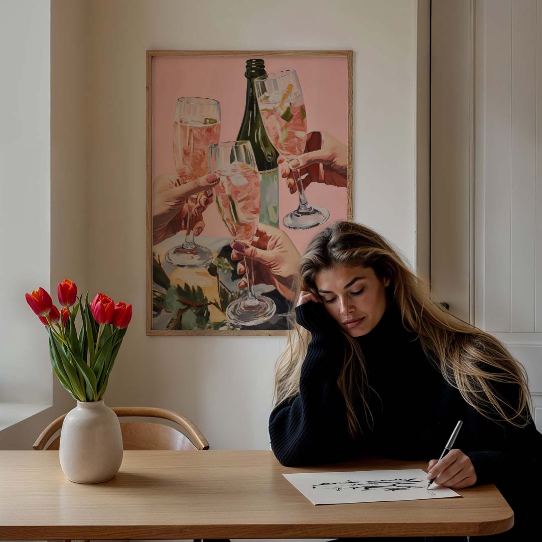 Feestelijke Proost – culinaire wandkunst als portret poster