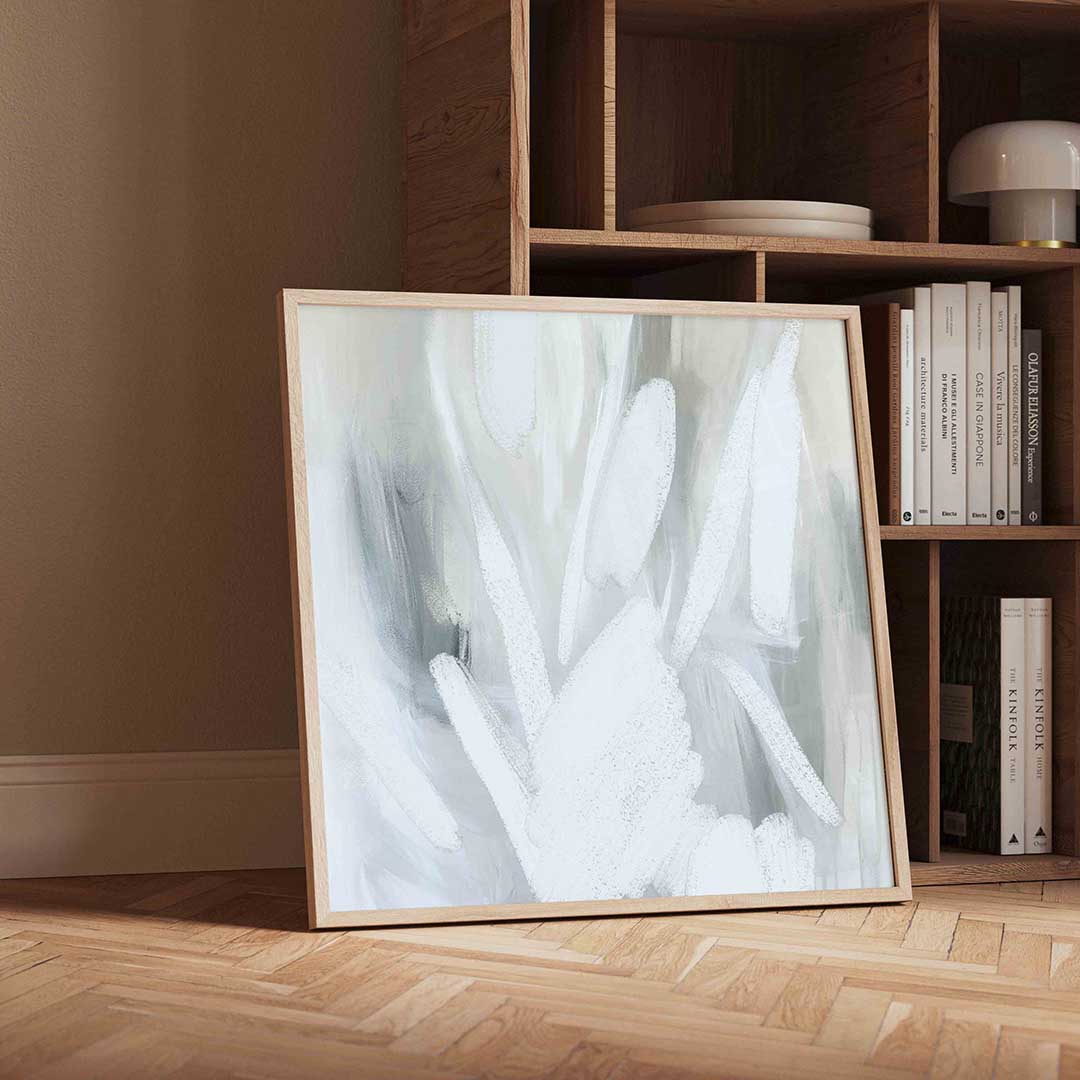 Abstracte penseelstreken – moderne wandkunst met kleur en vormen als poster