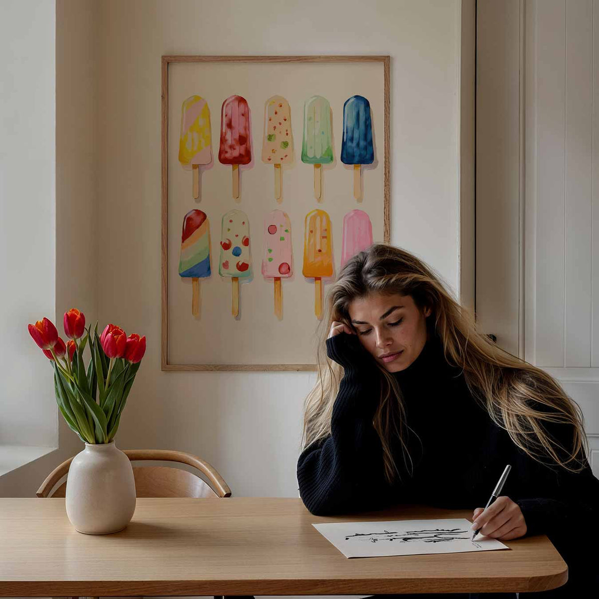 Kleurrijke IJsjes – staande muurposter met zomerse uitstraling
