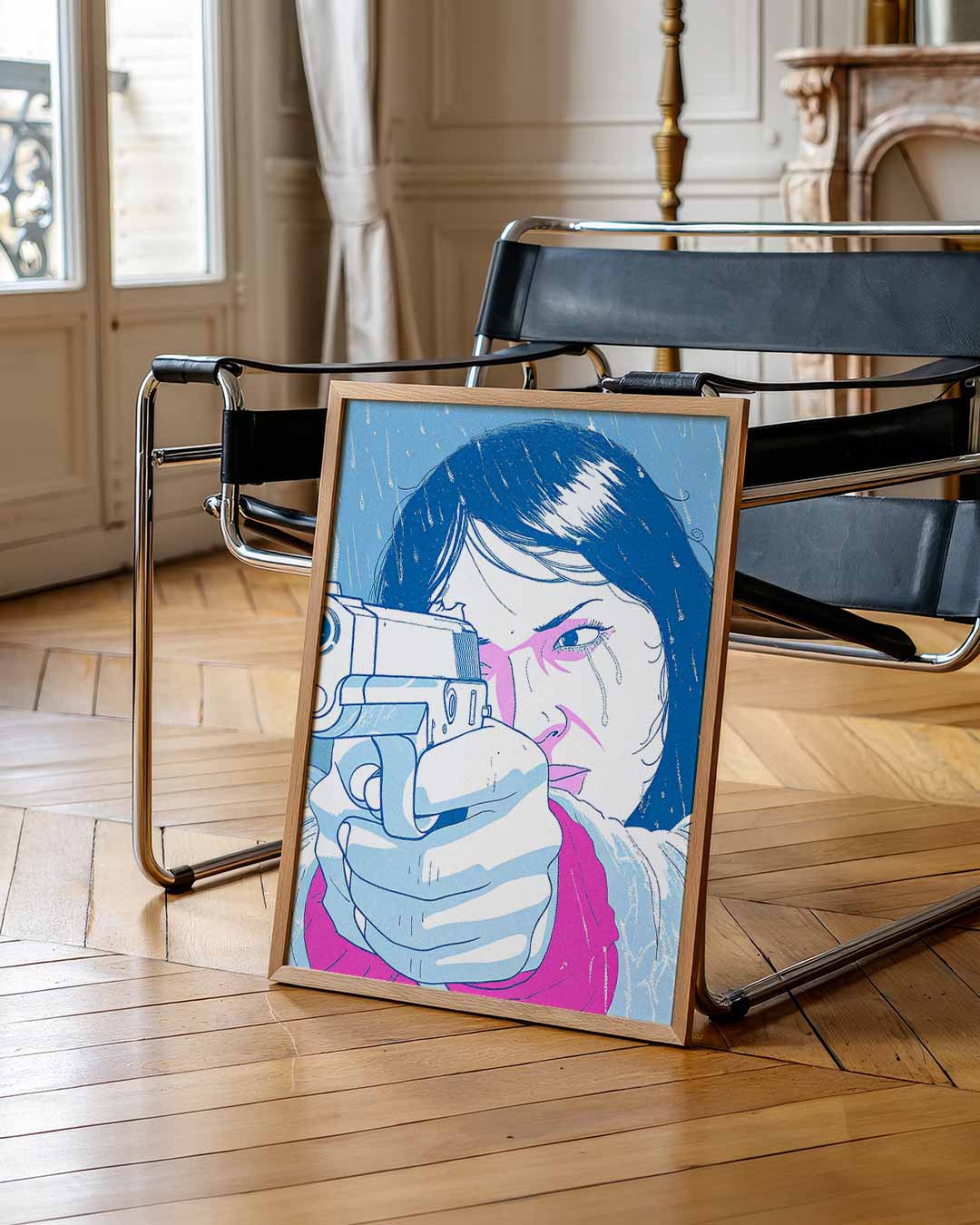 Stoere Vrouw – staande muurposter met zomerse uitstraling