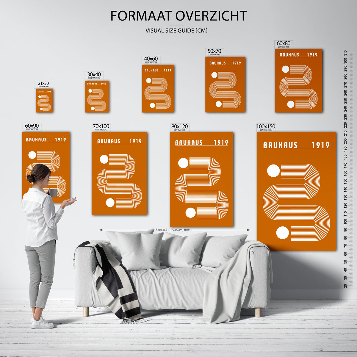 Lijnen en vlakkenspel – geometrische poster in Bauhaus-stijl van WallArtistic