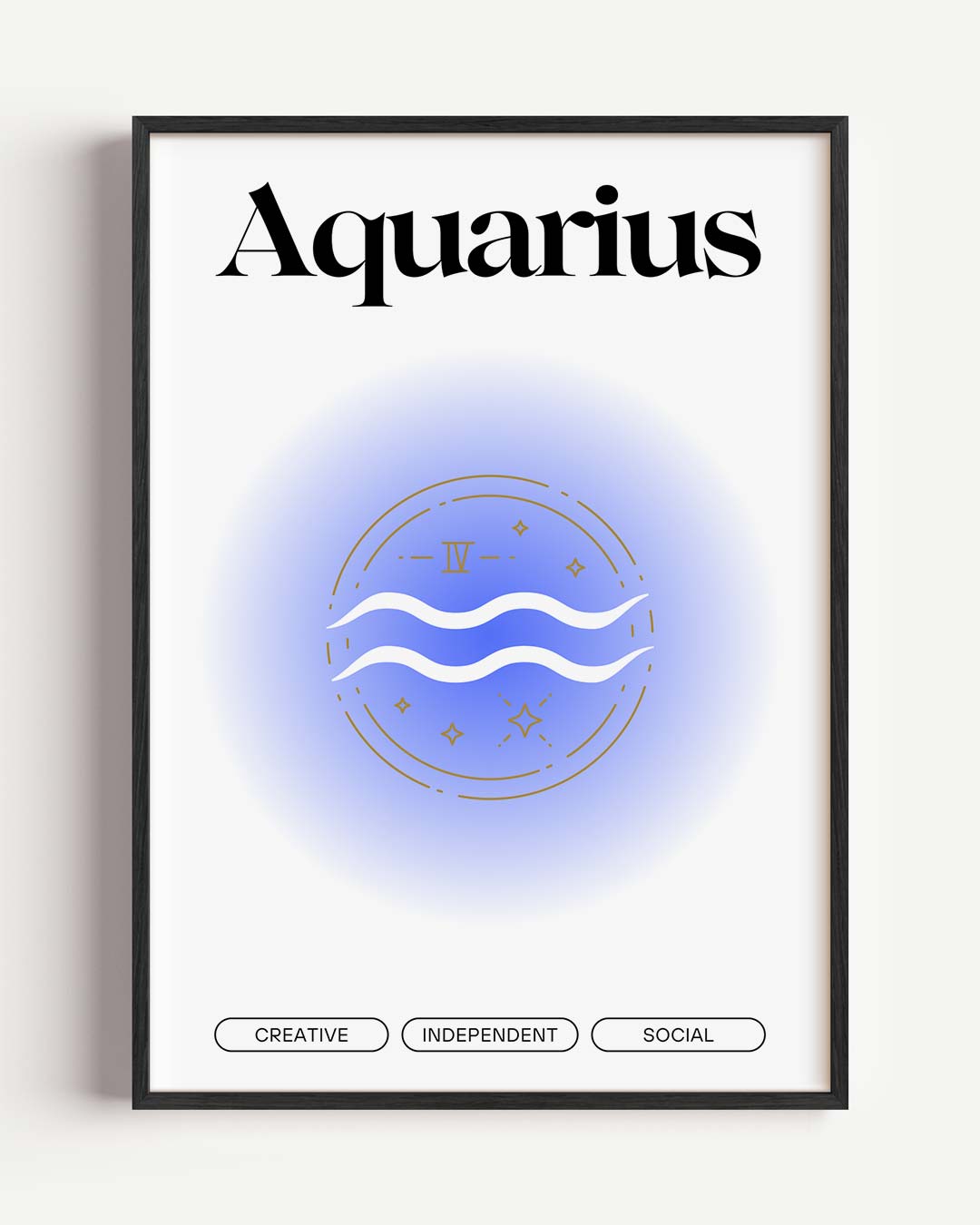 Aquarius Sterrenbeeld – mindful portret poster als wanddecoratie