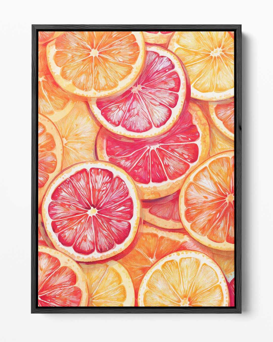 Zonnig Citrusfeest – portret kunstwerk als wanddecoratie