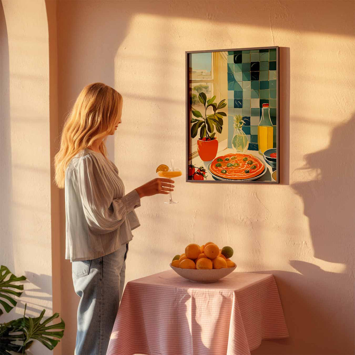 Mediterrane Keuken Charm – keuken poster als sfeervolle staande wanddecoratie