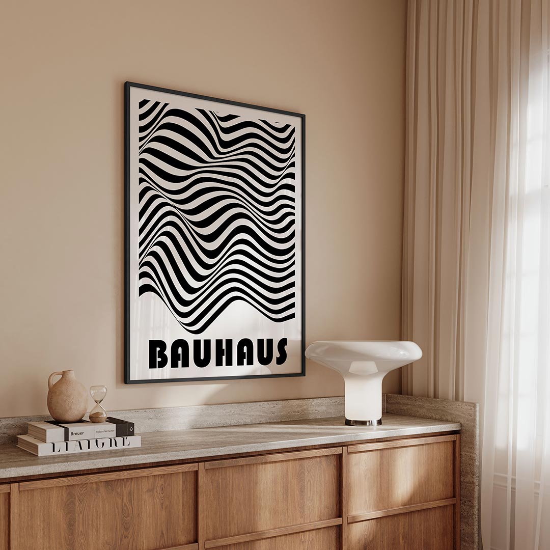 – geometrische Bauhaus poster in staand formaat