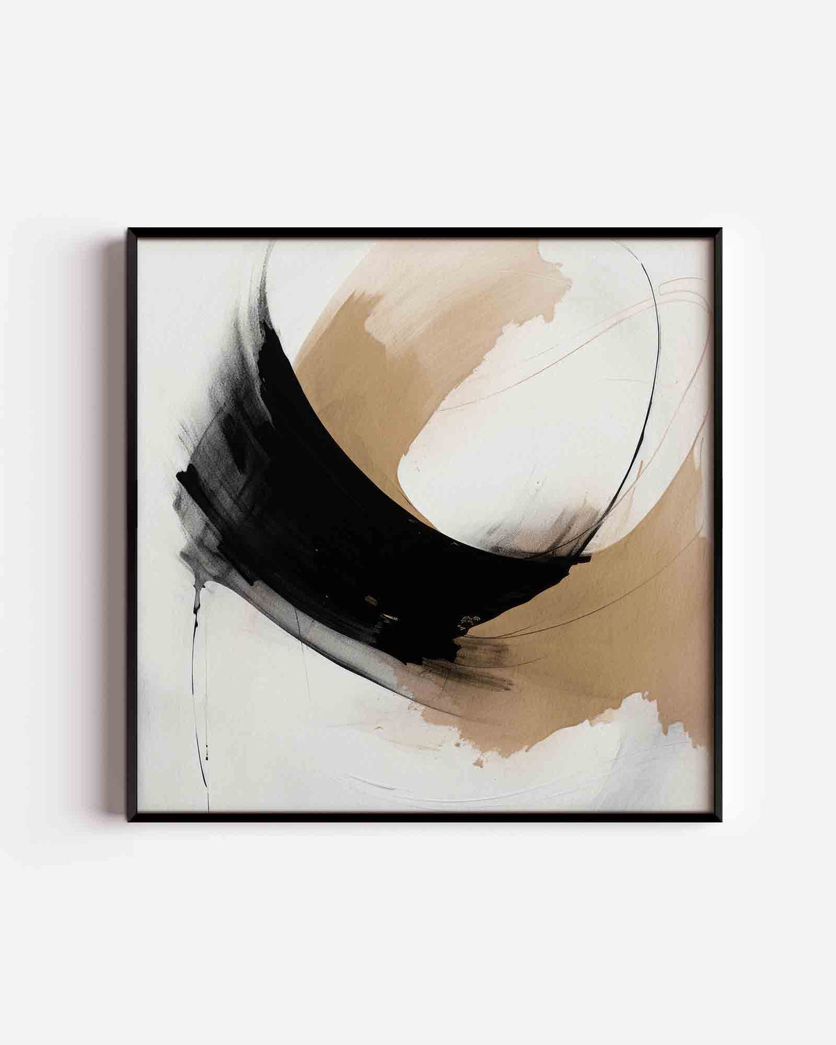 Abstracte penseelstreken – zacht abstracte vierkante poster als wanddecoratie