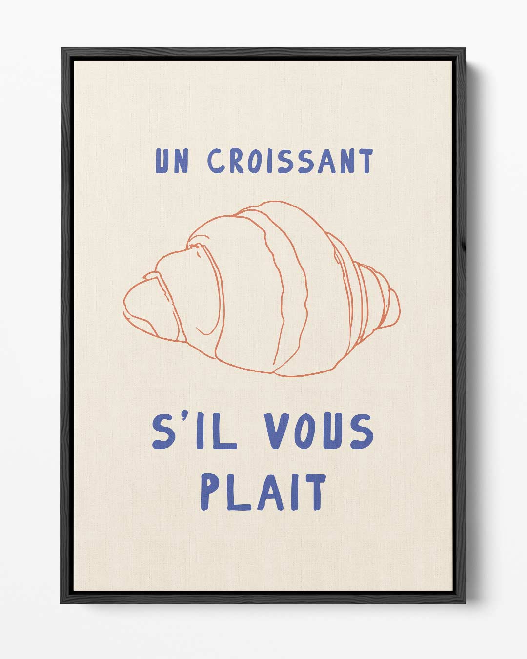 Charmante Croissant Illustratie – portret kunstwerk als wanddecoratie