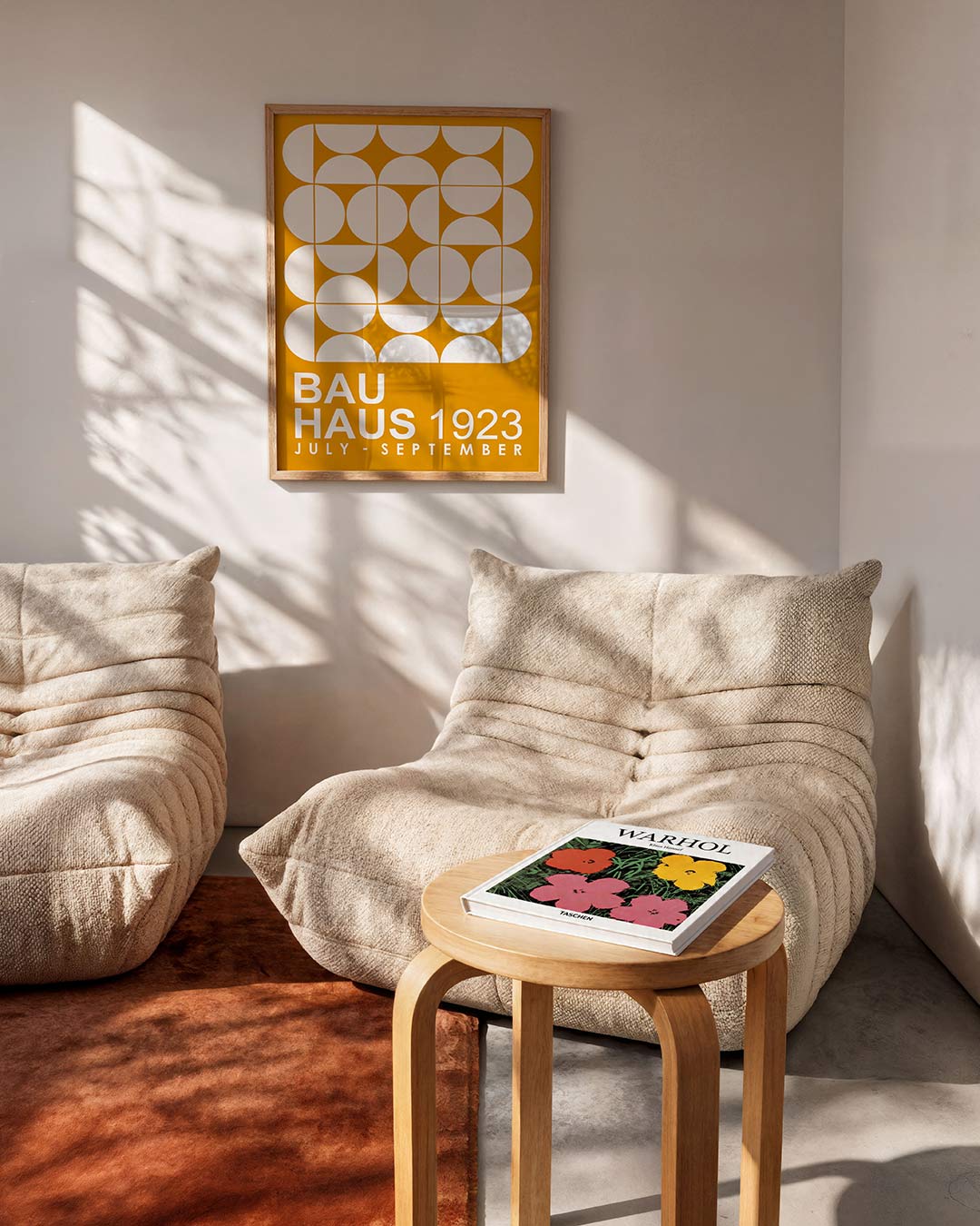 Vormritme en kleur – moderne Bauhaus wandkunst als poster
