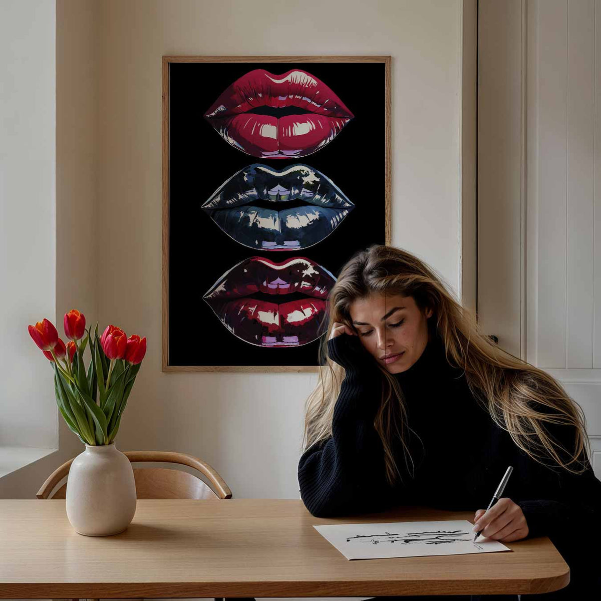Stijlvolle Lippen – Popart poster als moderne urban wanddecoratie