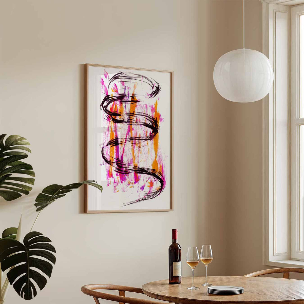 Vrolijke Vervloeiing – staande Popart wanddecoratie van WallArtistic
