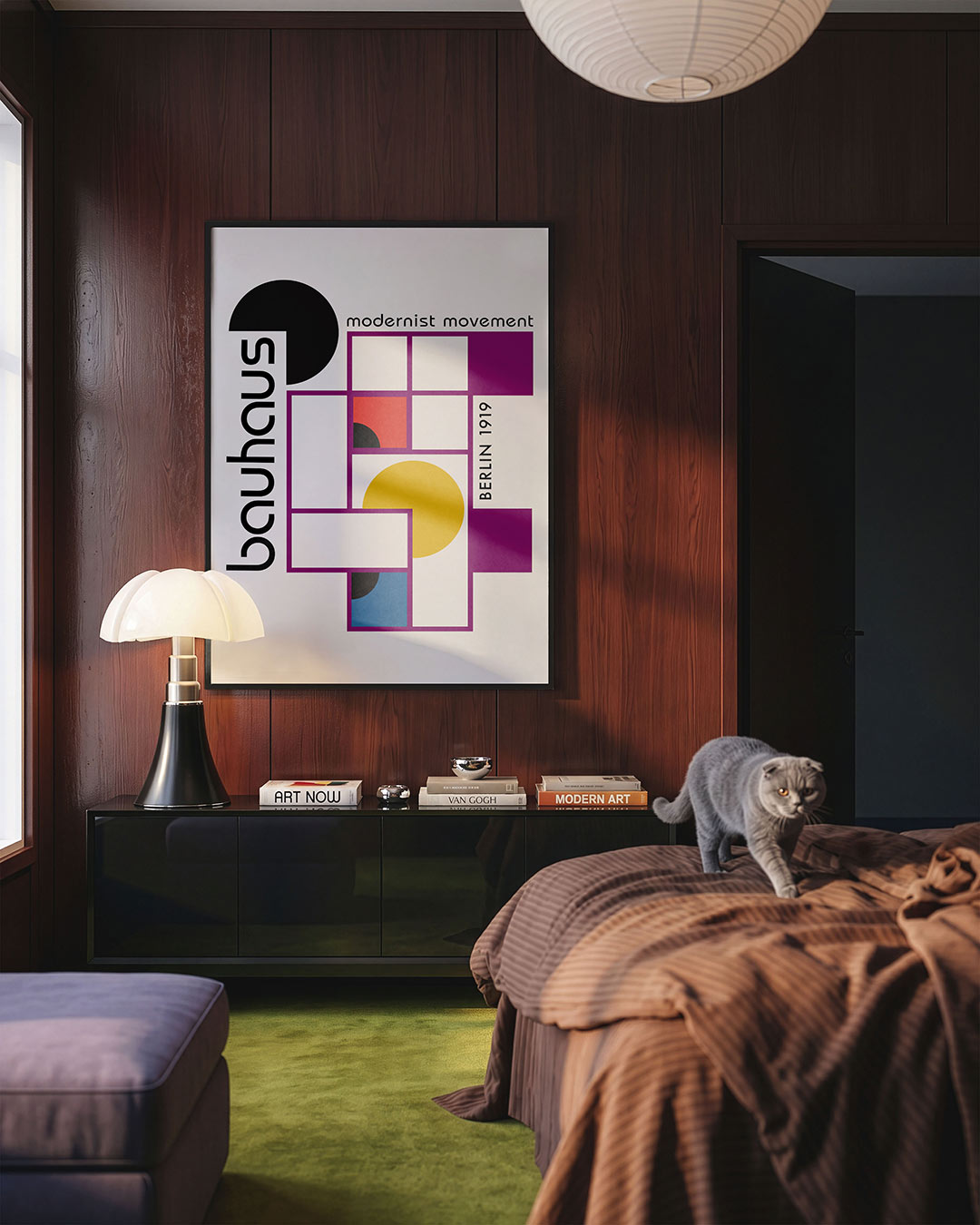 Vormen en vlakkenspel – geometrische Bauhaus poster in staand formaat