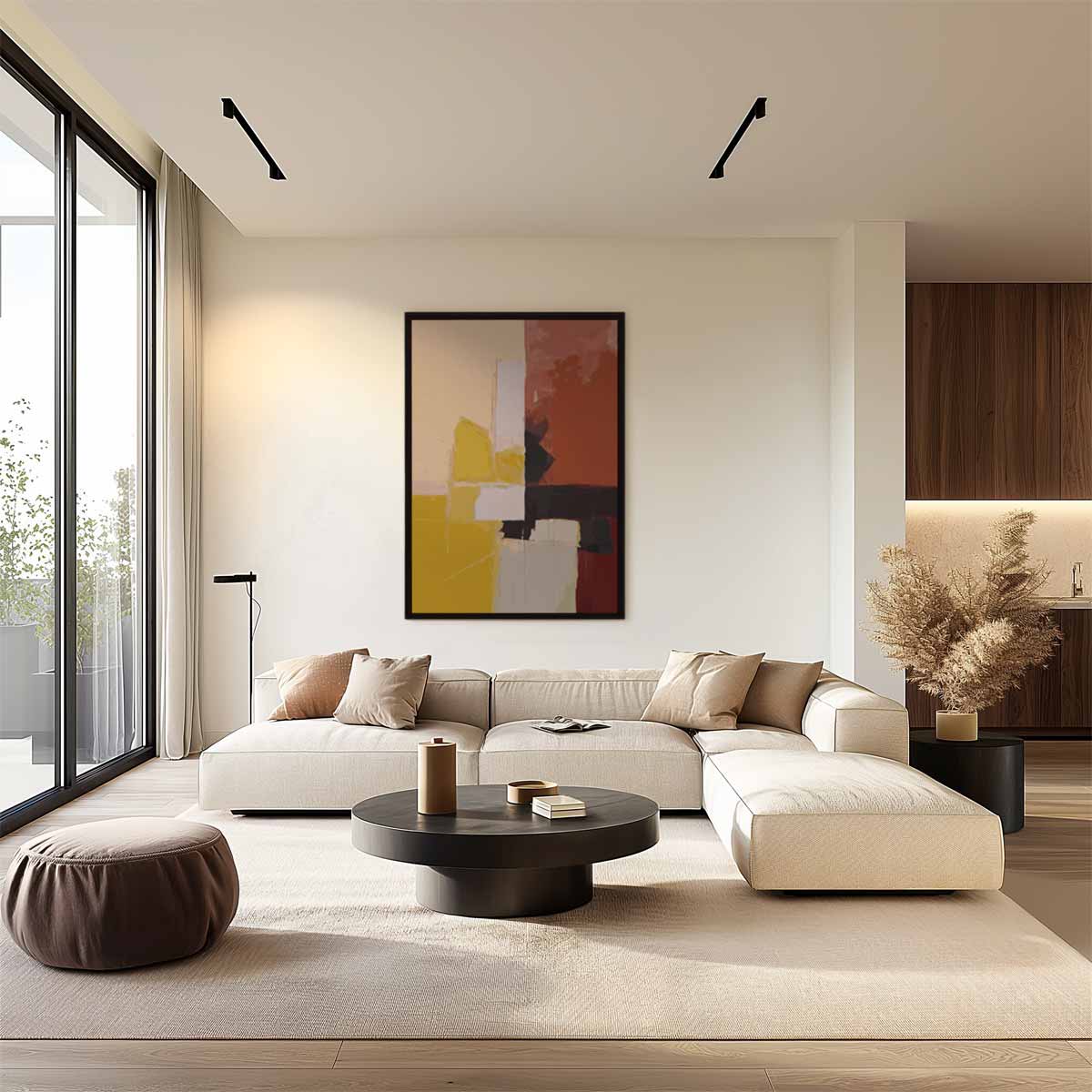 Abstracte Kleurenharmonie – plexiglas wanddecoratie in portret formaat