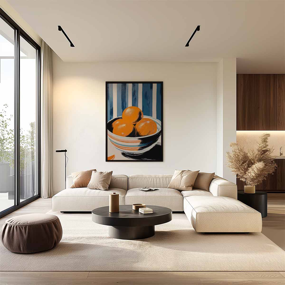 Nostalgische Stilleven met Sinaasappels – plexiglas wanddecoratie in portret formaat