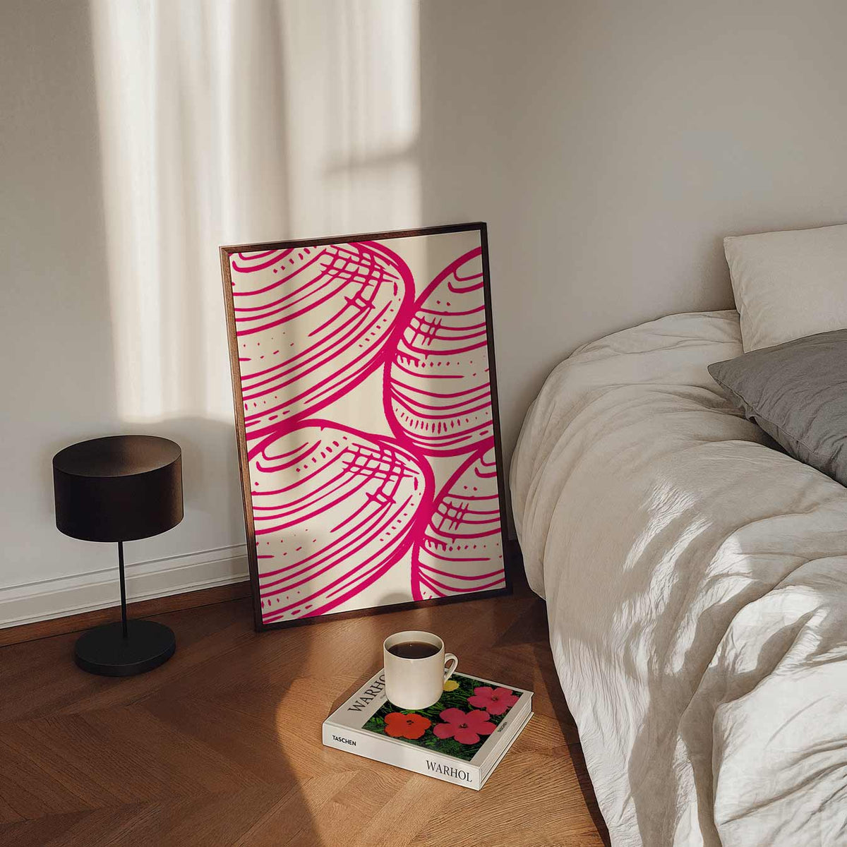 Trendy Schelpenprint – staande zeedieren wanddecoratie van WallArtistic
