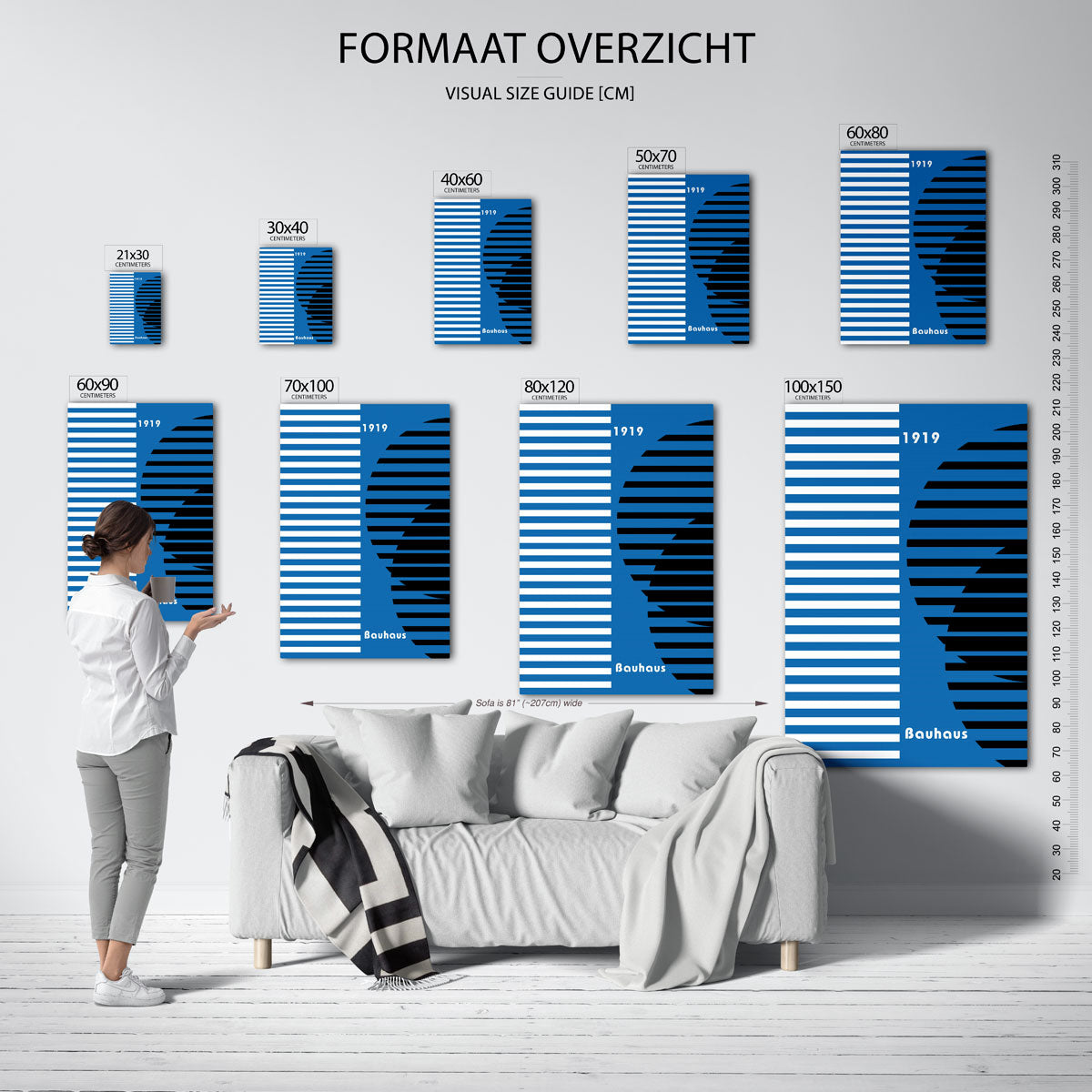Lijnen en vlakken – geometrische poster in Bauhaus-stijl van WallArtistic