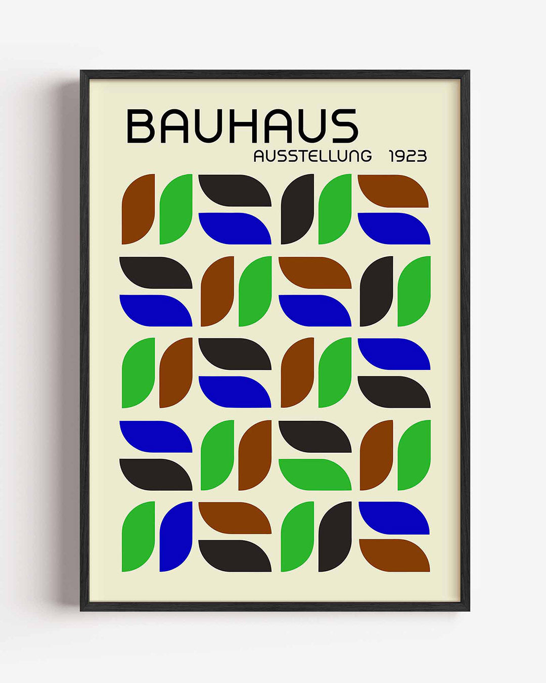 Vormritme en kleur – staande Bauhaus poster als wanddecoratie