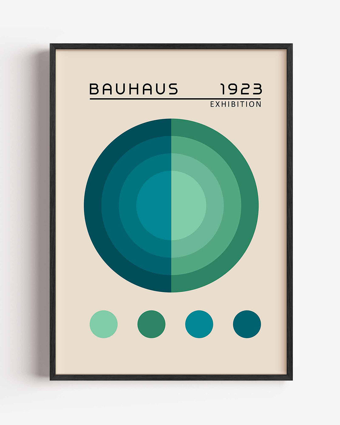 Cirkelvormen en lijnen – staande Bauhaus poster als wanddecoratie