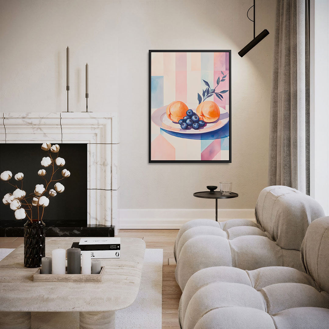 Fruit en geometrie – staand wanddecoratie kunstwerk