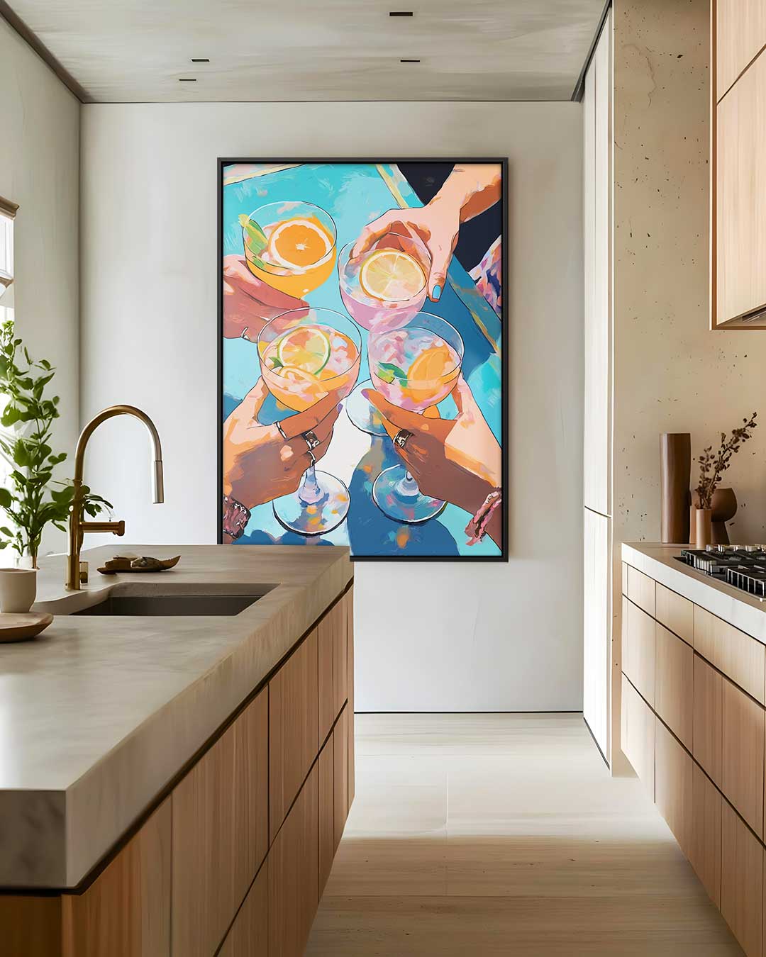 Vrolijke Toast Illustratie – staand kunstwerk voor modern interieur