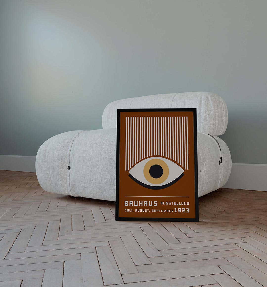 Oog en lijnen – geometrische poster in Bauhaus-stijl van WallArtistic
