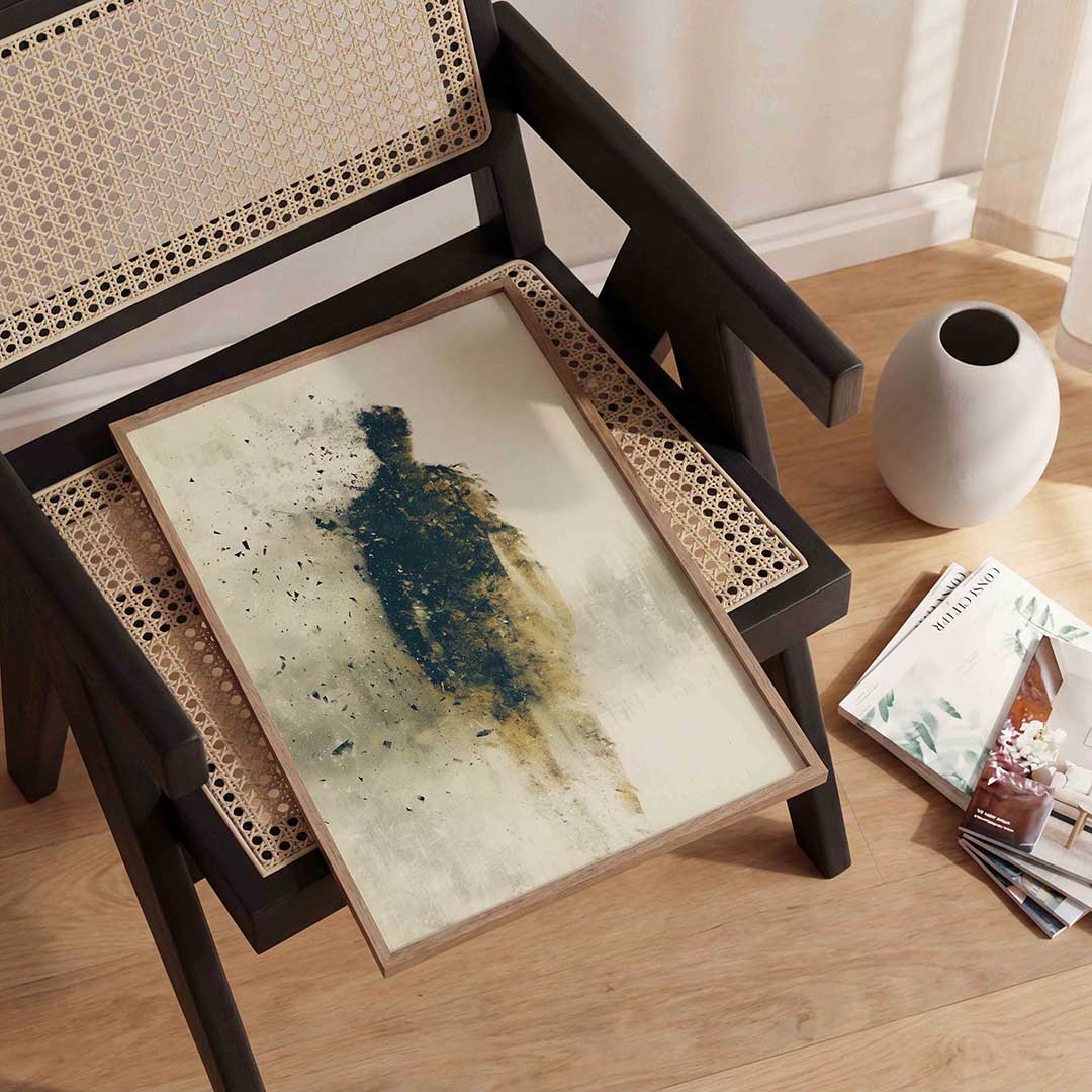 Vervagende figuur – abstracte wandkunst als portret poster