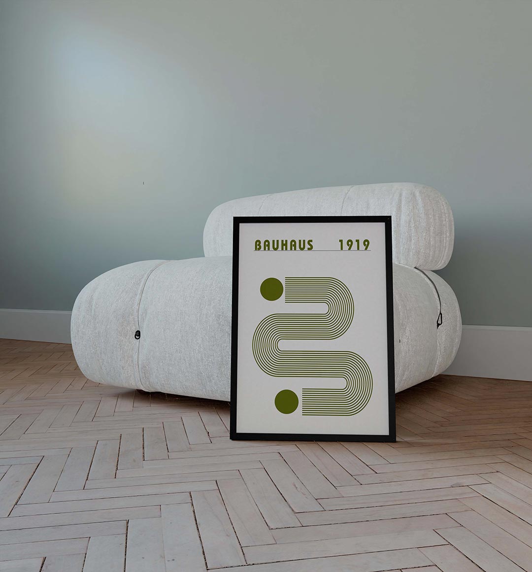 Lijnen en vormen – geometrische poster in Bauhaus-stijl van WallArtistic