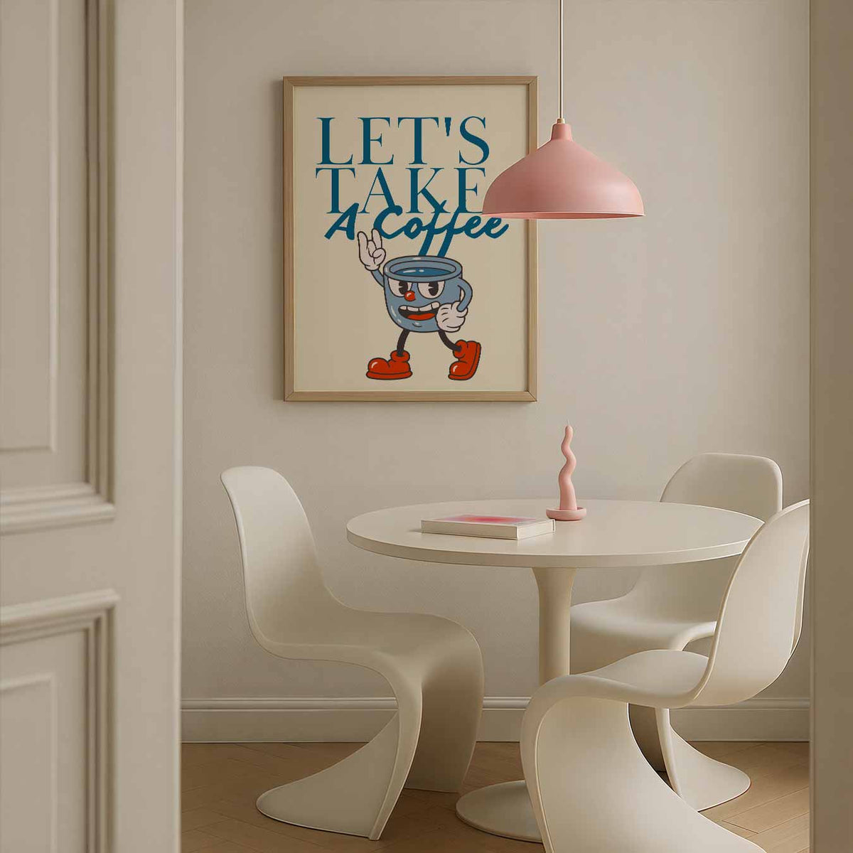 Let's Take a Coffee – zomerse poster in staand formaat