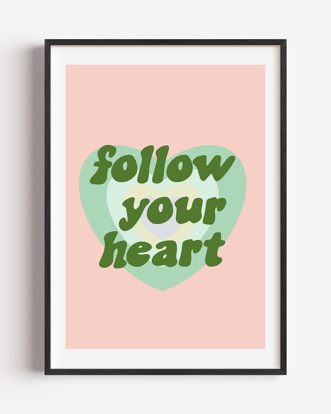 Inspirerende Follow Your Heart – moderne portret poster als wanddecoratie