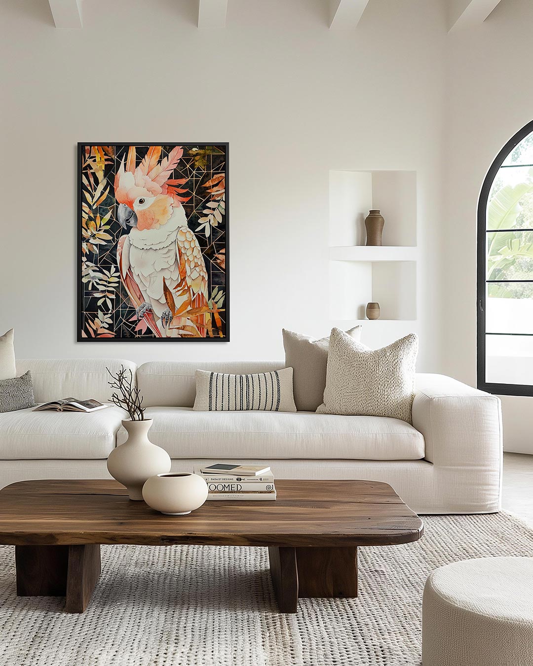 Vogels en geometrie – staand wanddecoratie kunstwerk