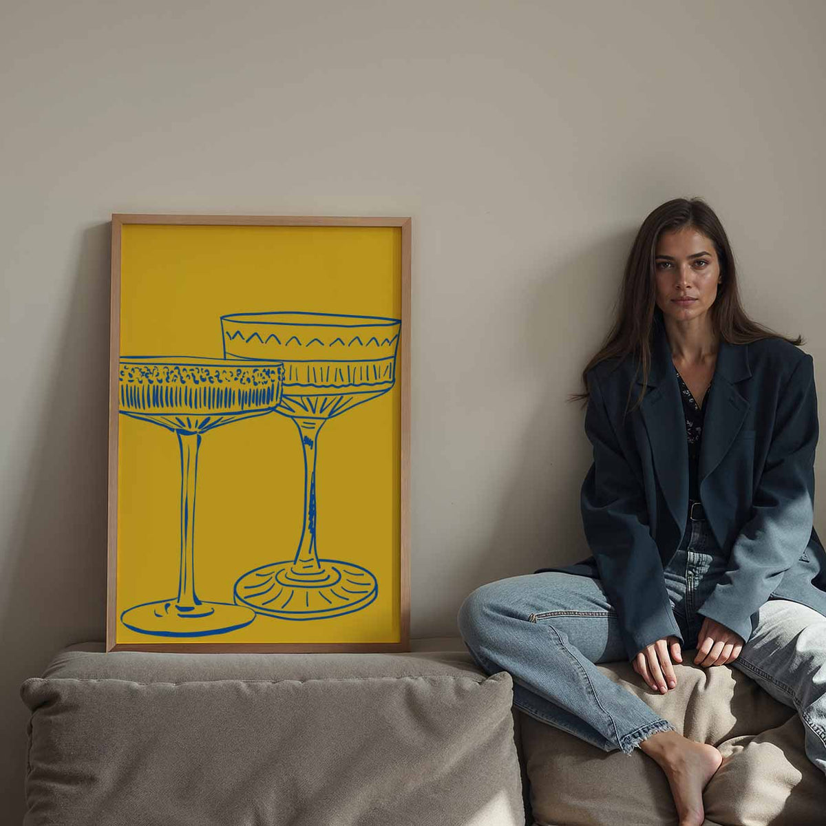 Stijlvolle Cocktailglazen – staande keuken wanddecoratie van WallArtistic